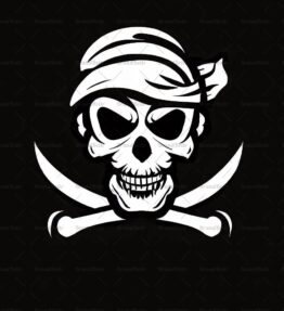 Piratenschädel und gekreuzte Knochen
